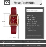 Women Quartz Watch Lady Stylish Dress Watch with Leather Strap - Image 2